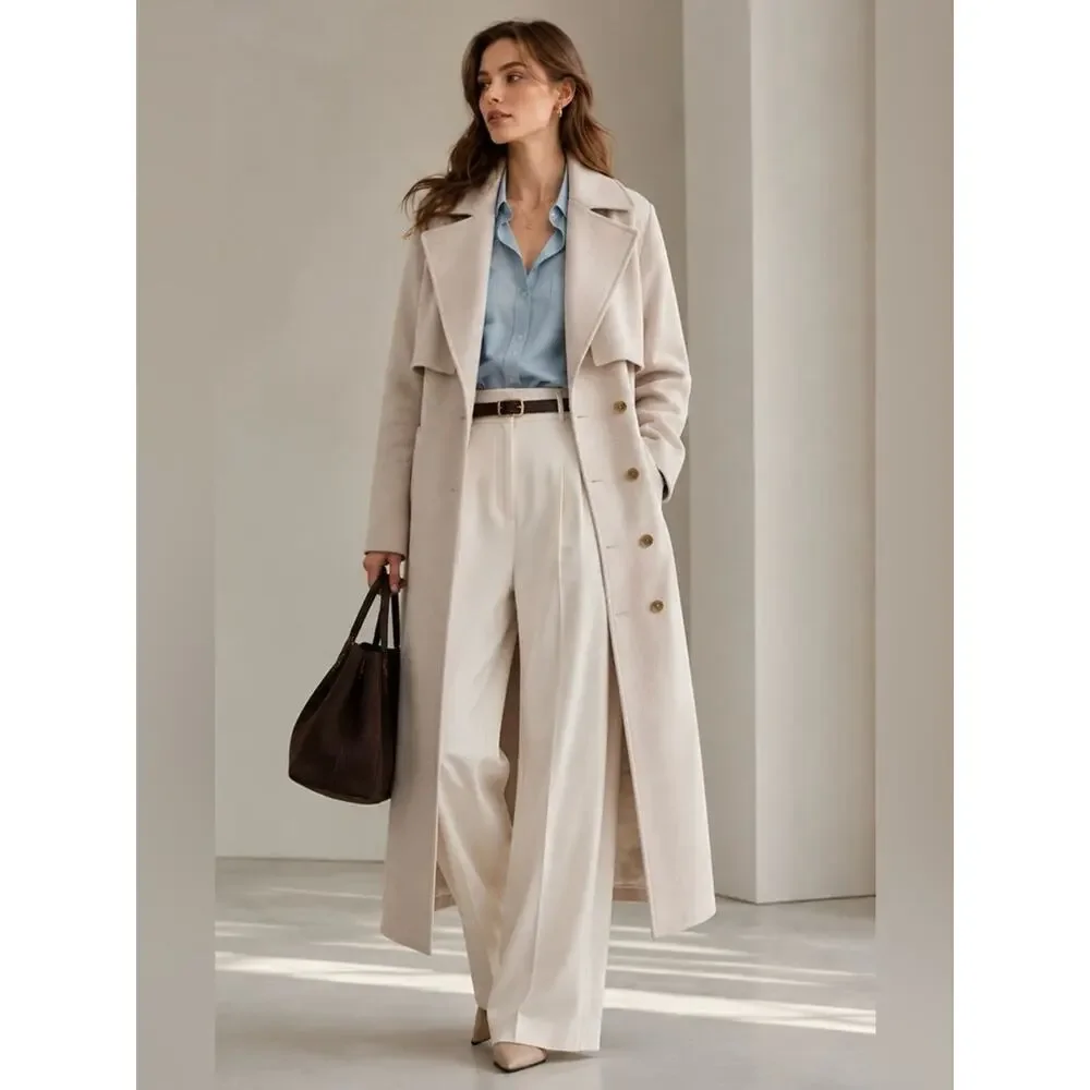 Burberry Women’s Long Belted Cashmere blend long coat $2590 US8 - Picture 8 of 12